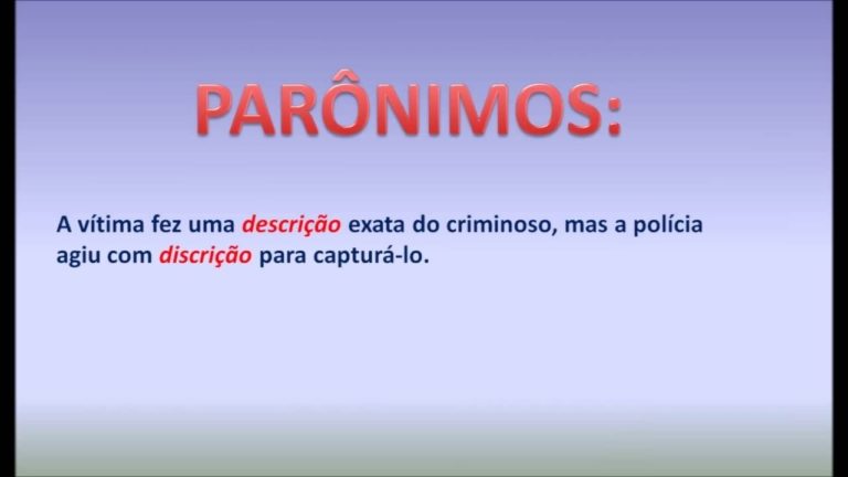 HOMÔNIMOS E PARÔNIMOS