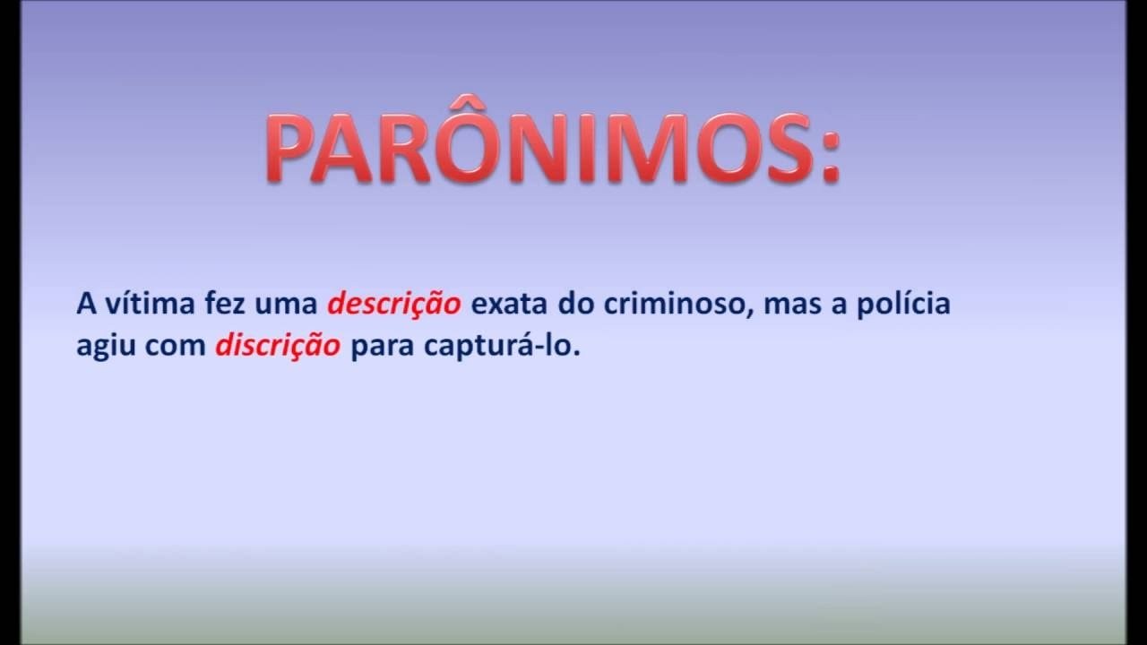 Homônimos e parônimos 901