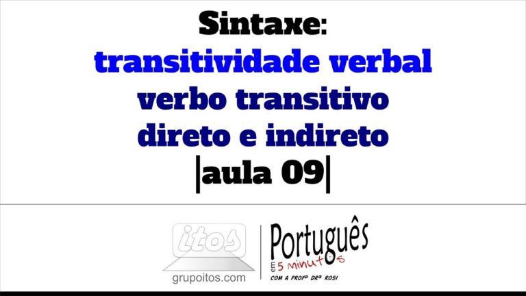 TRANSITIVIDADE VERBAL