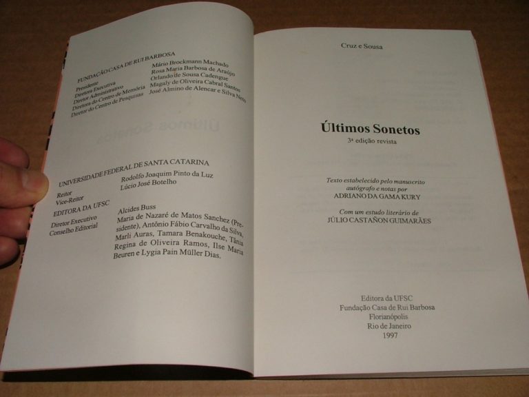 ÚLTIMOS SONETOS – CRUZ E SOUZA